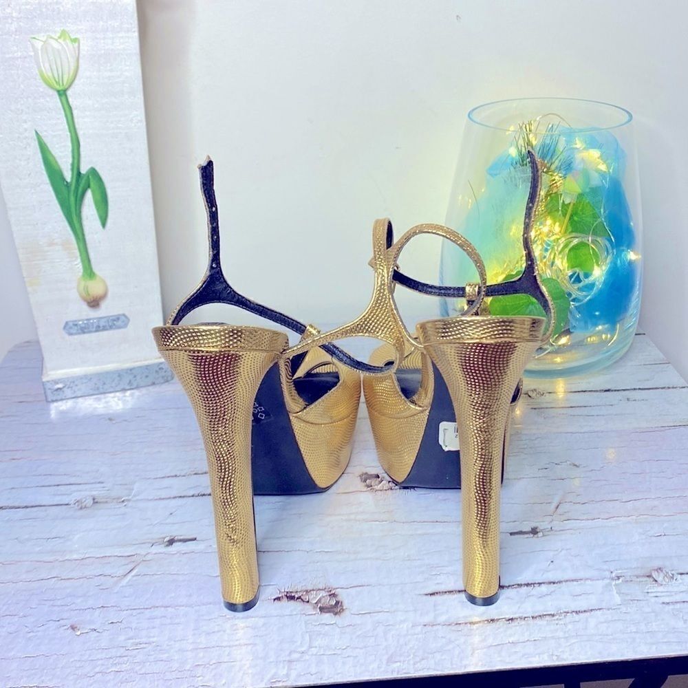 🌷ALDO🌷 GORGEOUS Gold Platform Stiletto Heels NWOT - Picture 6 of 11